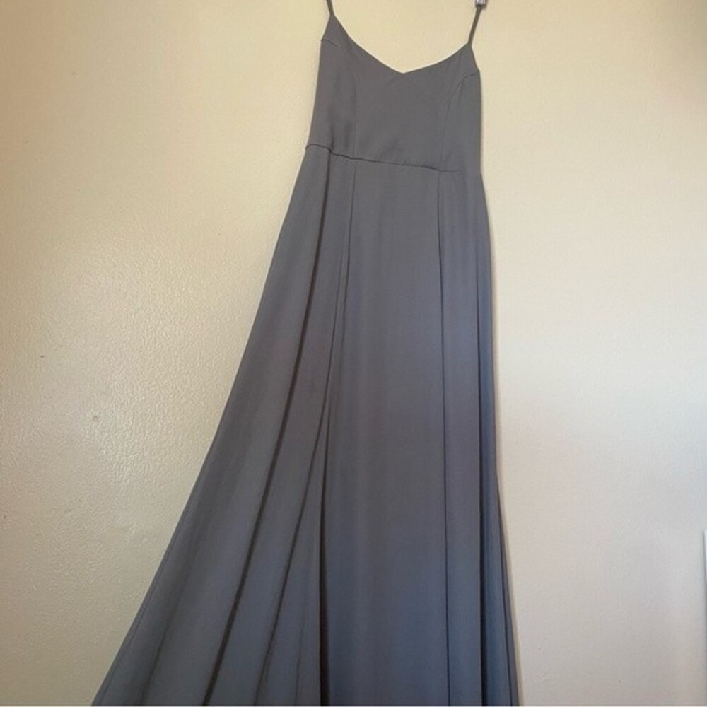 Show me your Mumu Size Small Soft Charcoal Crisp Godshaw Goddess Maxi Gown Dress - Picture 3 of 11